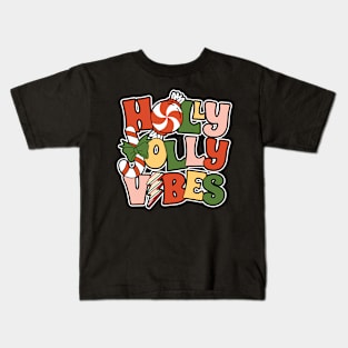 Holly Jolly Vibes Christmas Gift Kids T-Shirt